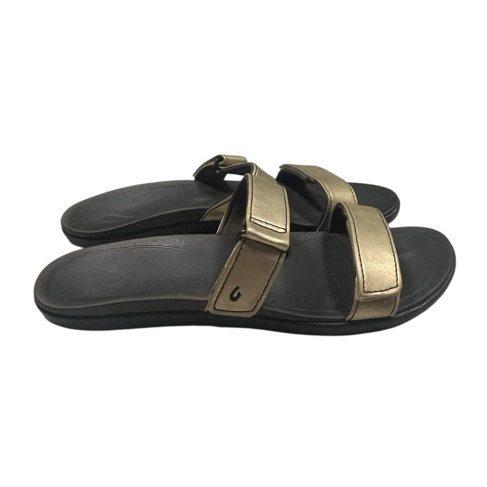 EUC OluKai Kipuka Women’s Sandals Gold Size 8